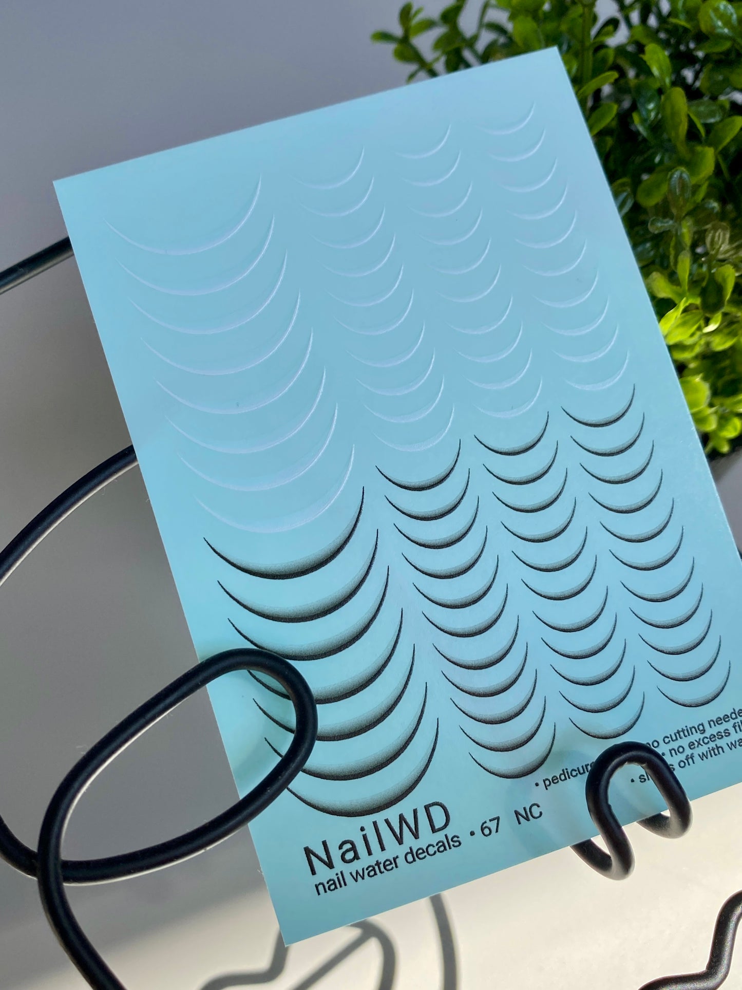 Водные наклейки для ногтей 67 NailWD | Водные слайдерные наклейки для ногтей французский маникюр | Градиент черно-белый с размером для педикюра UA Title