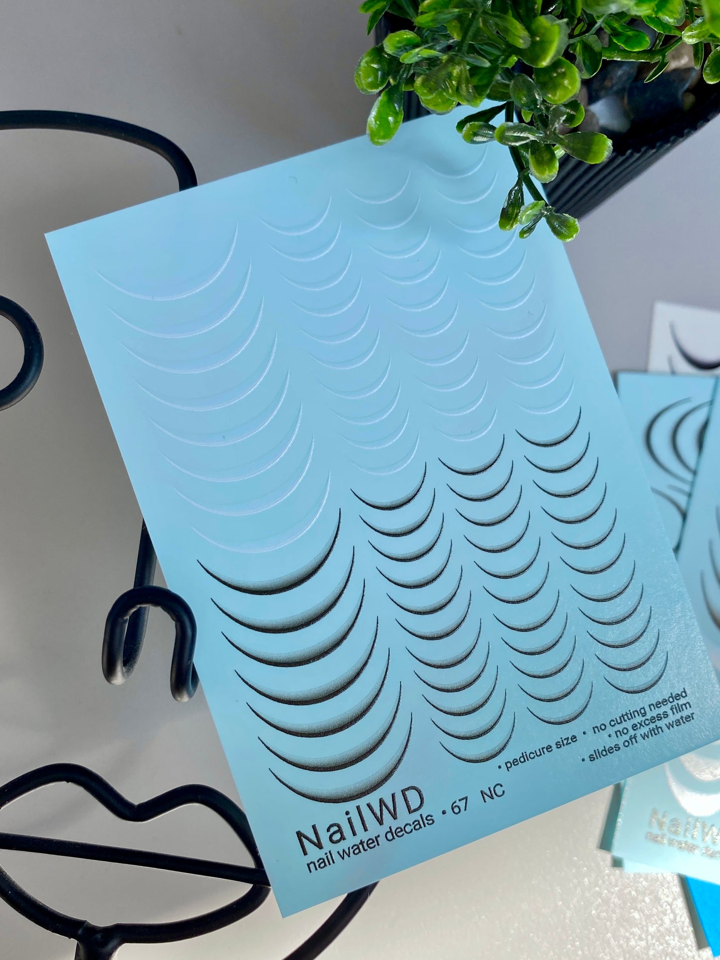 Водные наклейки для ногтей 67 NailWD | Водные слайдерные наклейки для ногтей французский маникюр | Градиент черно-белый с размером для педикюра UA Title