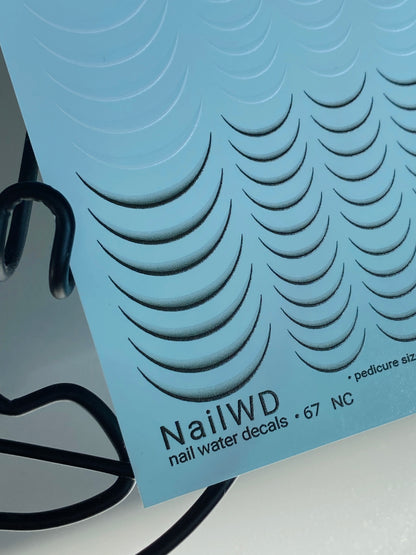 Водные наклейки для ногтей 67 NailWD | Водные слайдерные наклейки для ногтей французский маникюр | Градиент черно-белый с размером для педикюра UA Title