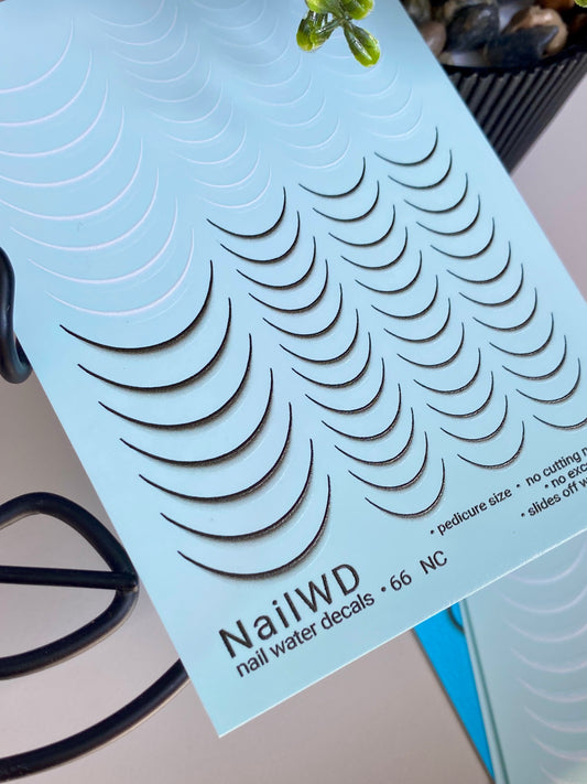 Nail Water Decal 66 NailWD | French Water Slide Nail Decals | Gradient Tips with Pedicure Size