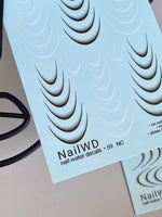 Nail Water Decal 59 NailWD | French Water Slide Nail Decals | Bold Black & White Gradient Tips