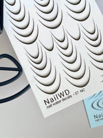 Nail Water Decal 57 NailWD | French Water Slide Nail Decals | Black Gradient French Tips