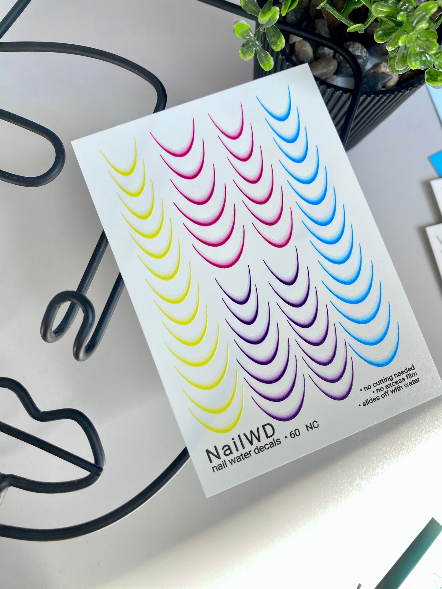 Nagel Water Decal 60 NailWD | Franse Water Slide Nagel Decals | Kleurrijke Franse Tips Set