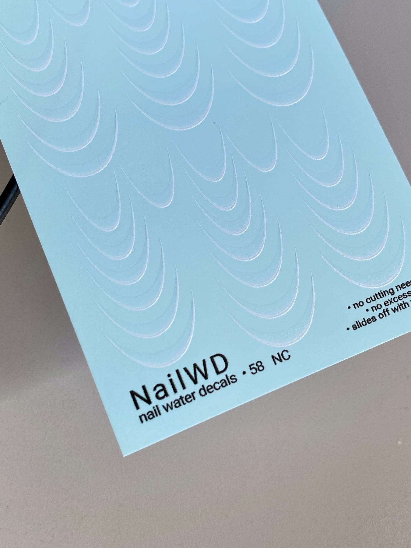 Nail Water Decal 58 NailWD | French Water Slide Nail Decals | Soft White Gradient French Tips