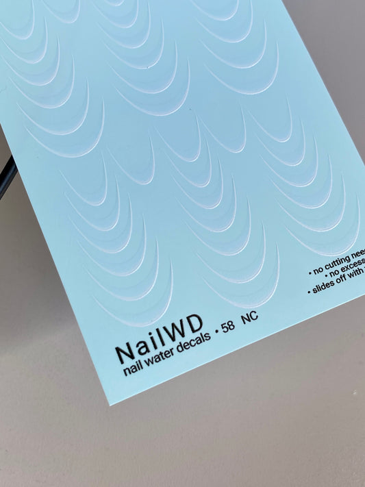Nail Water Decal 58 NailWD | French Water Slide Nail Decals | Soft White Gradient French Tips