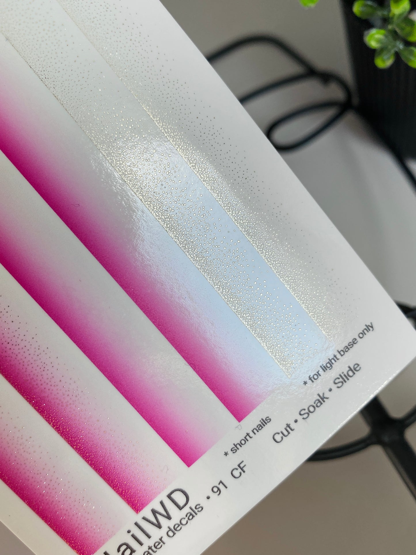 Nail Water Decal 91 NailWD | Water Slide Nail Decals Pink Ombre Gradient | French Fade Nail Art