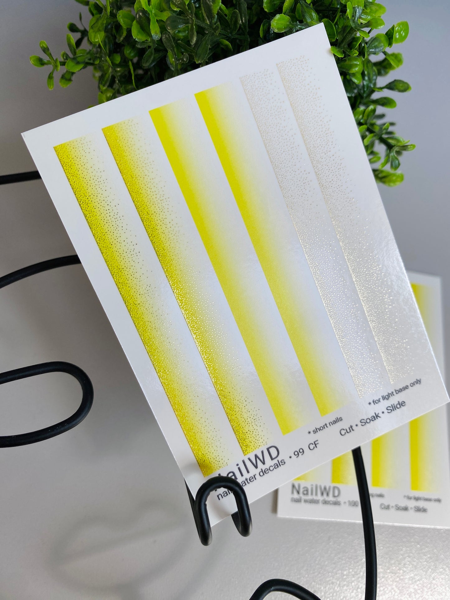 Decalcomanii de apă pentru unghii 99 NailWD | Decalcomanii pentru unghii cu alunecare pe apă degrade galben alb ombre | Degradare franceză luminoasă pentru unghii scurte