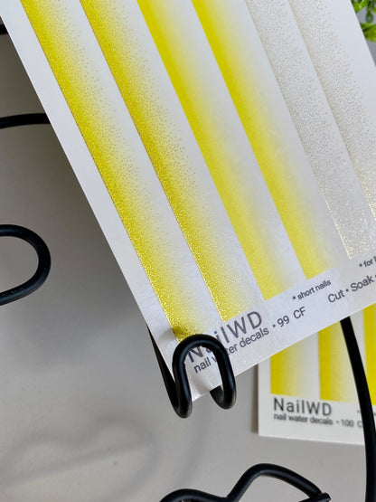 Decalcomanii de apă pentru unghii 99 NailWD | Decalcomanii pentru unghii cu alunecare pe apă degrade galben alb ombre | Degradare franceză luminoasă pentru unghii scurte