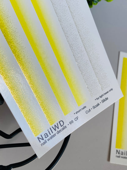Decalcomanii de apă pentru unghii 99 NailWD | Decalcomanii pentru unghii cu alunecare pe apă degrade galben alb ombre | Degradare franceză luminoasă pentru unghii scurte