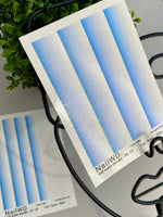 Nail Water Decal 98 NailWD | Water Slide Nail Decals Blue White Ombre Gradient | Long Nail French Fade