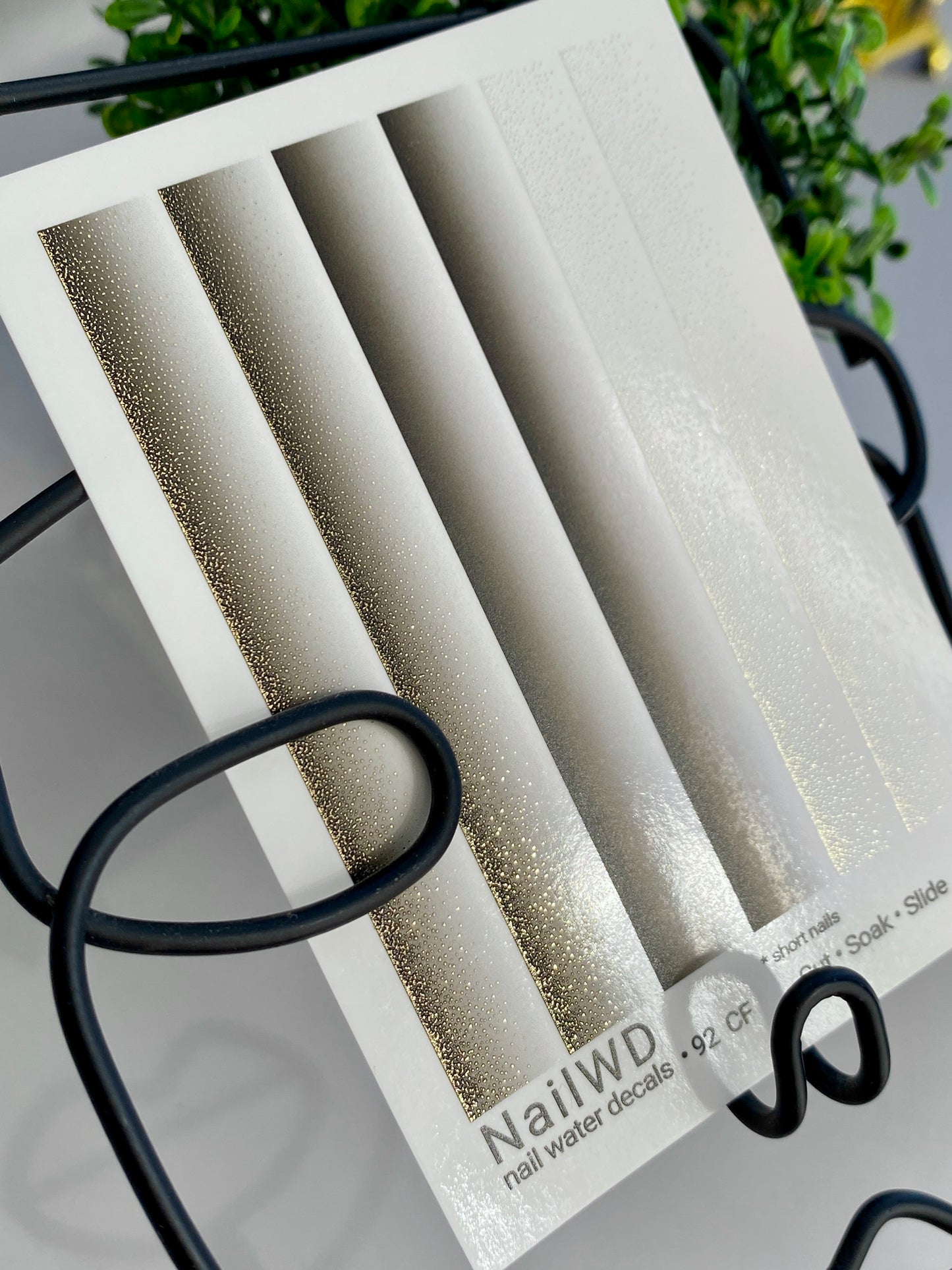 Nail Water Decal 92 NailWD | Water Slide Nail Decals Beige to Gold Gradient | Elegant Ombre French