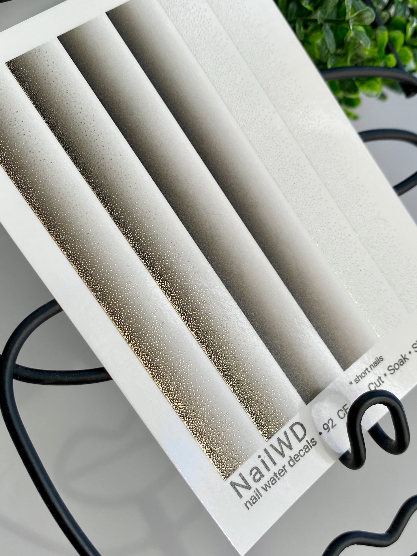 Nail Water Decal 92 NailWD | Water Slide Nail Decals Beige to Gold Gradient | Elegant Ombre French