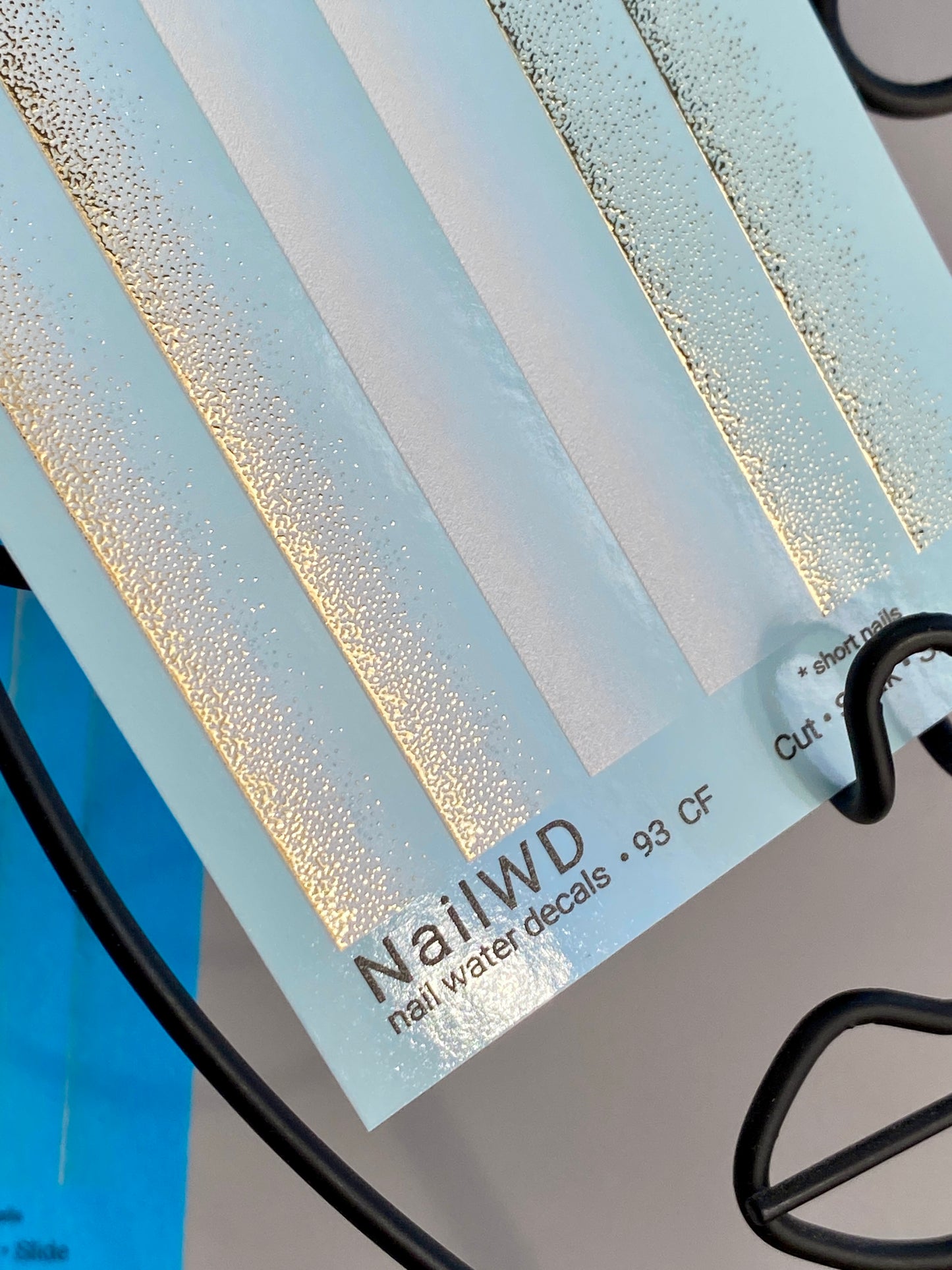 Nail Water Decal 93 NailWD | Water Slide Nail Decals White to Gold Gradient | Shimmer Ombre French