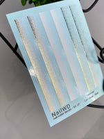 Nail Water Decal 93 NailWD | Water Slide Nail Decals White to Gold Gradient | Shimmer Ombre French