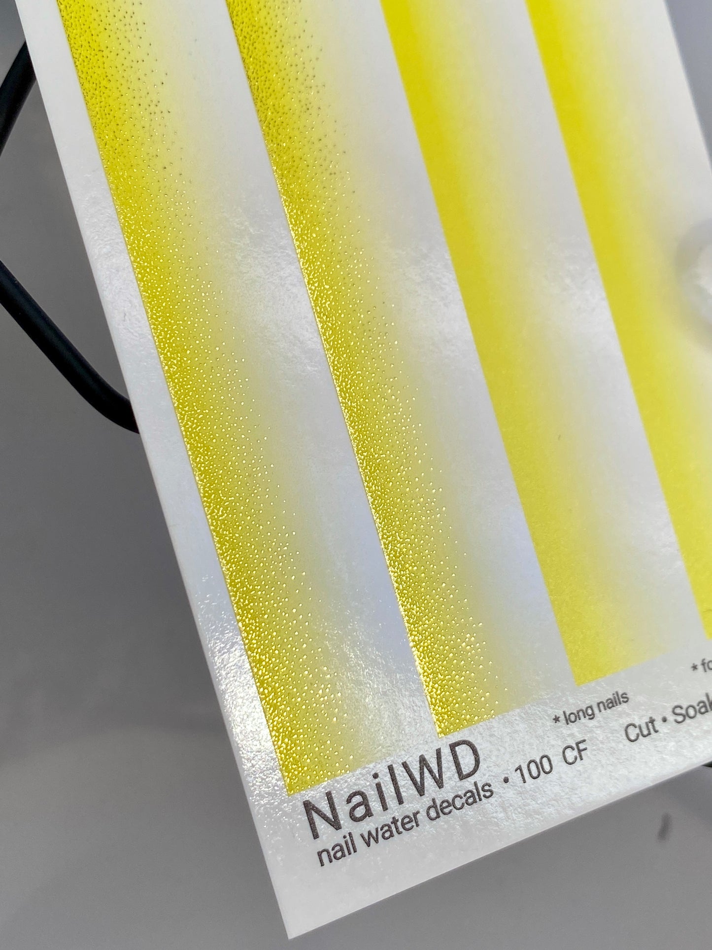 Nail Water Decal 100 NailWD | Water Slide Nail Decals Yellow White Ombre Gradient | Long Nail French Fade Design