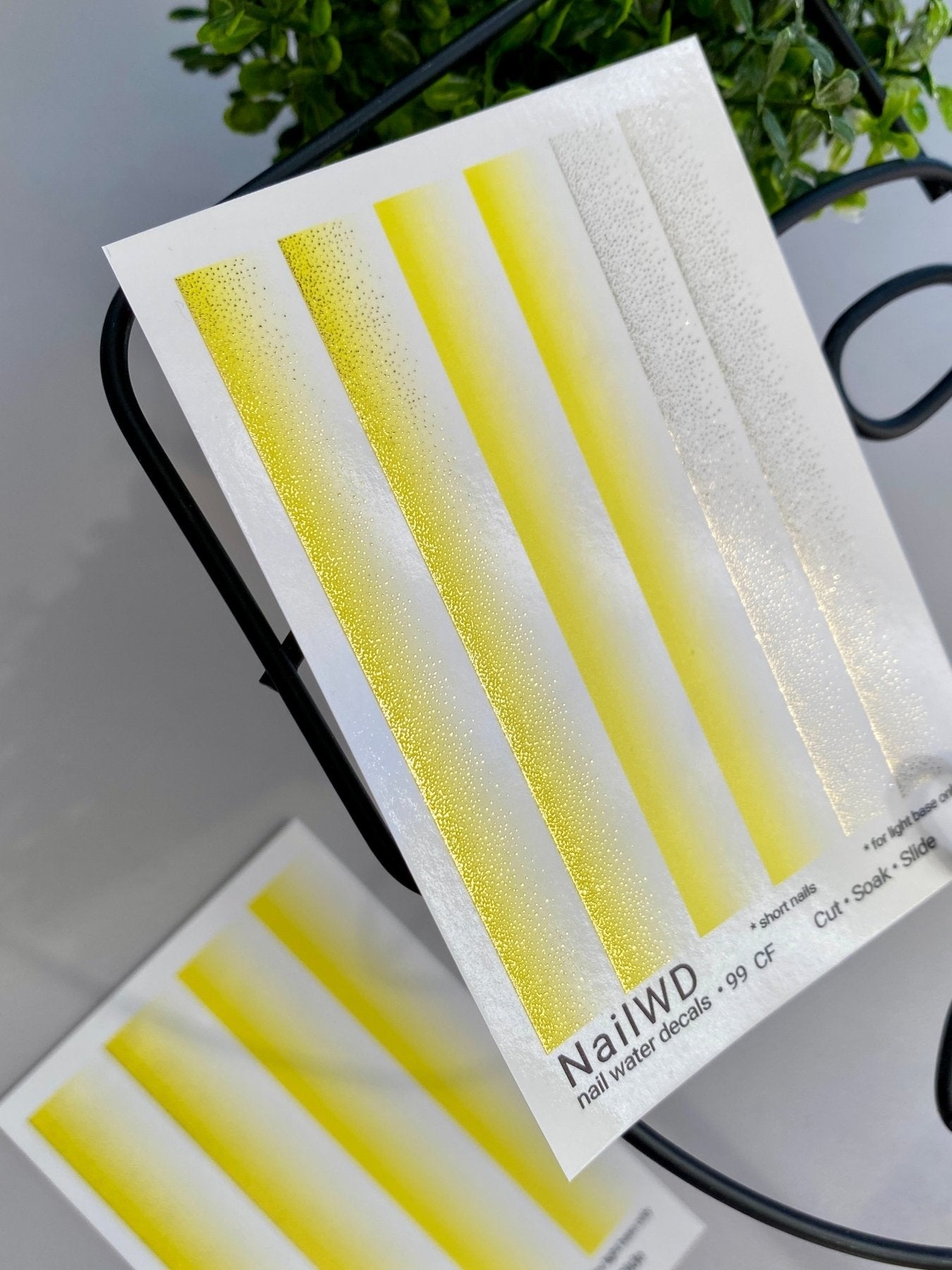 Nail Water Decal 99 NailWD | Water Slide Nail Decals Yellow White Ombre Gradient | Bright French Fade for Short Nails