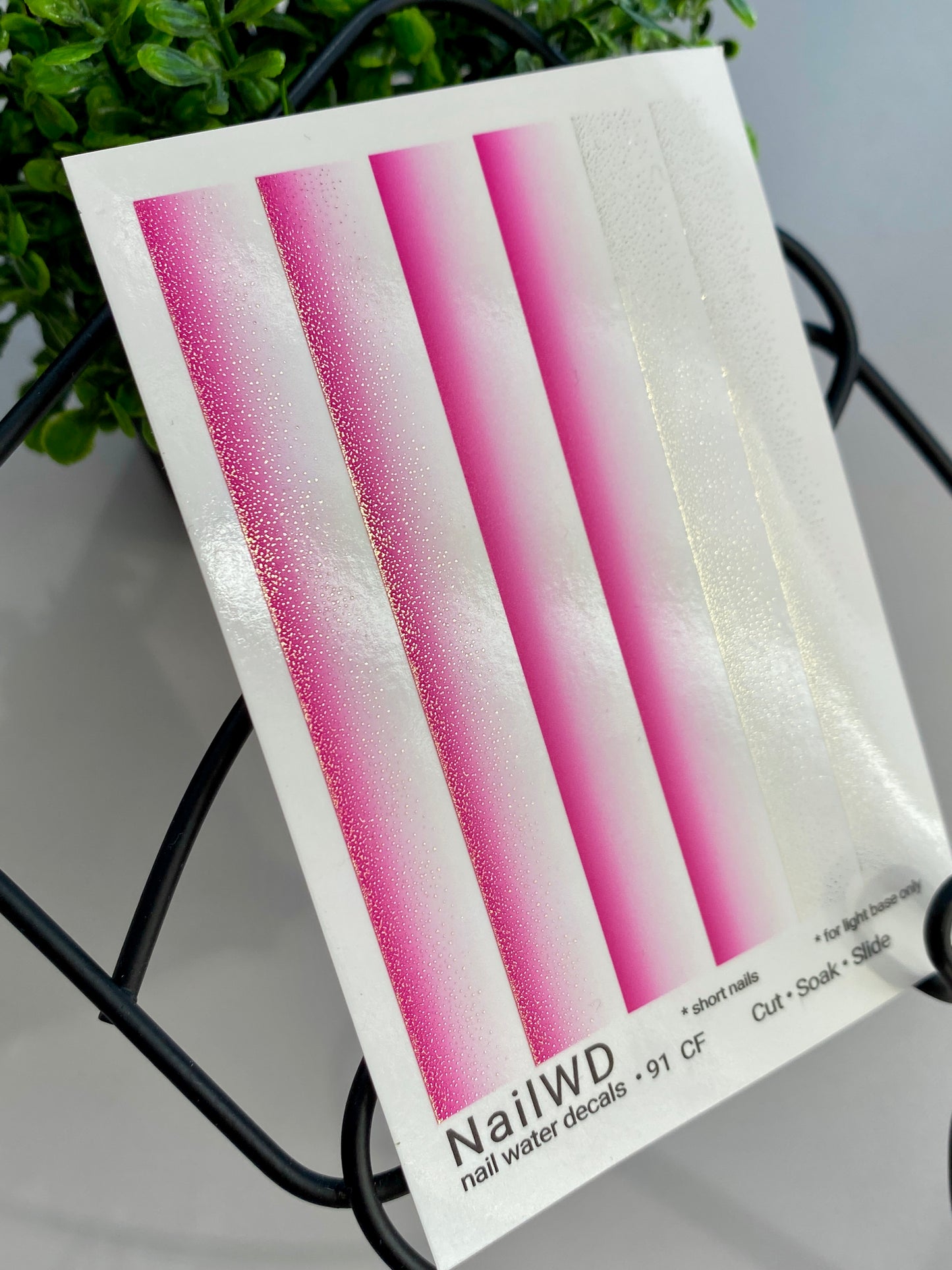 Nail Water Decal 91 NailWD | Water Slide Nail Decals Pink Ombre Gradient | French Fade Nail Art