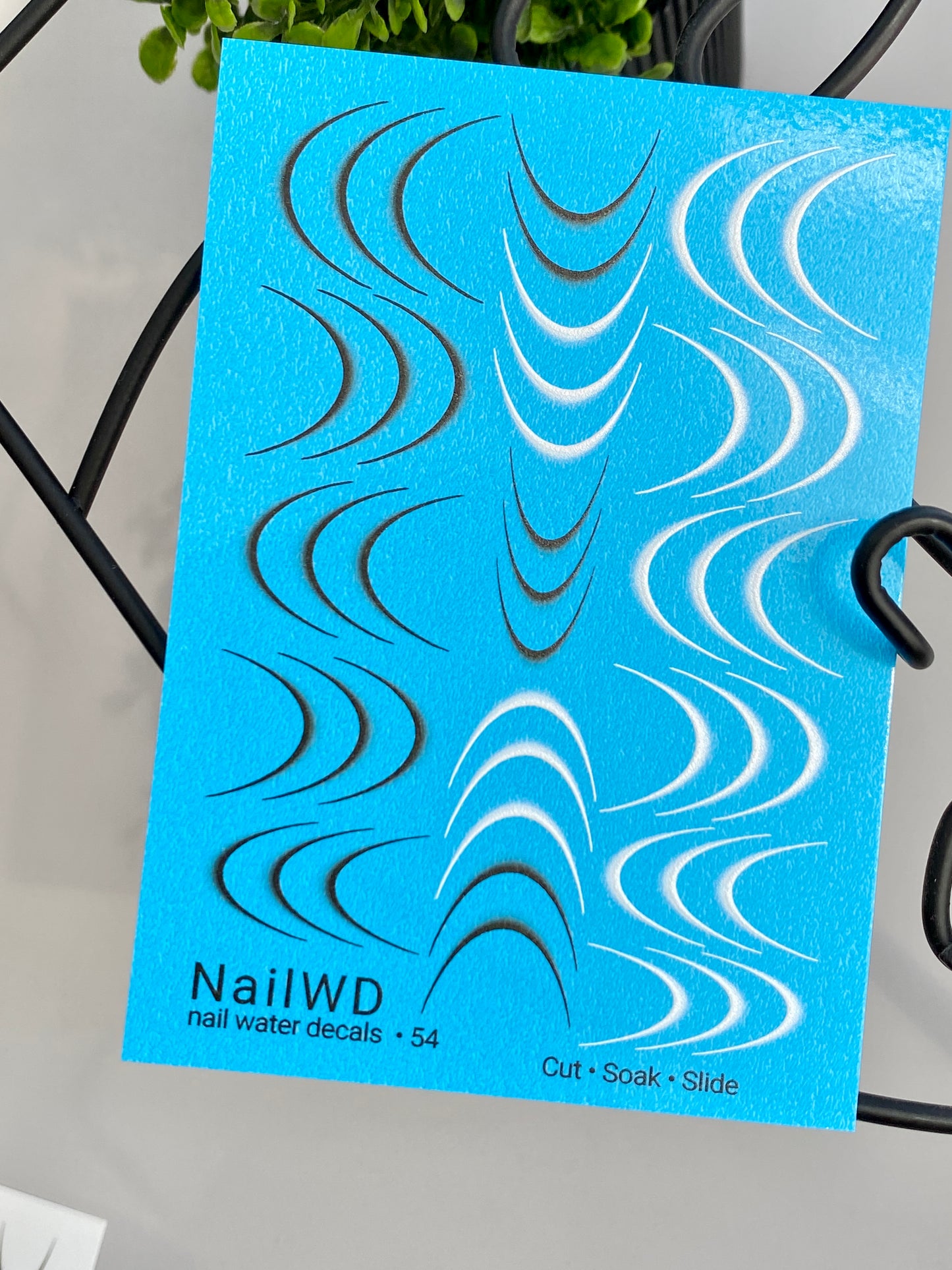 Köröm víz matrica 54 NailWD | Francia vízcsúsztatós köröm matricák | Merész fekete-fehér átmenetes körömvégek