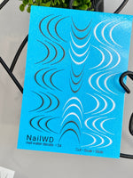 Nail Water Decal 54 NailWD | French Water Slide Nail Decals | Bold Black & White Gradient Tips
