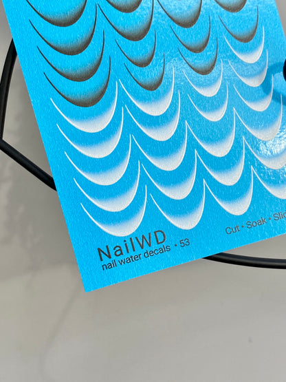 Nail Water Decal 53 NailWD | French Water Slide Nail Decals | Black & Grey Gradient Tips