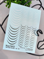Nail Water Decal 66 NailWD | French Water Slide Nail Decals | Gradient Tips with Pedicure Size