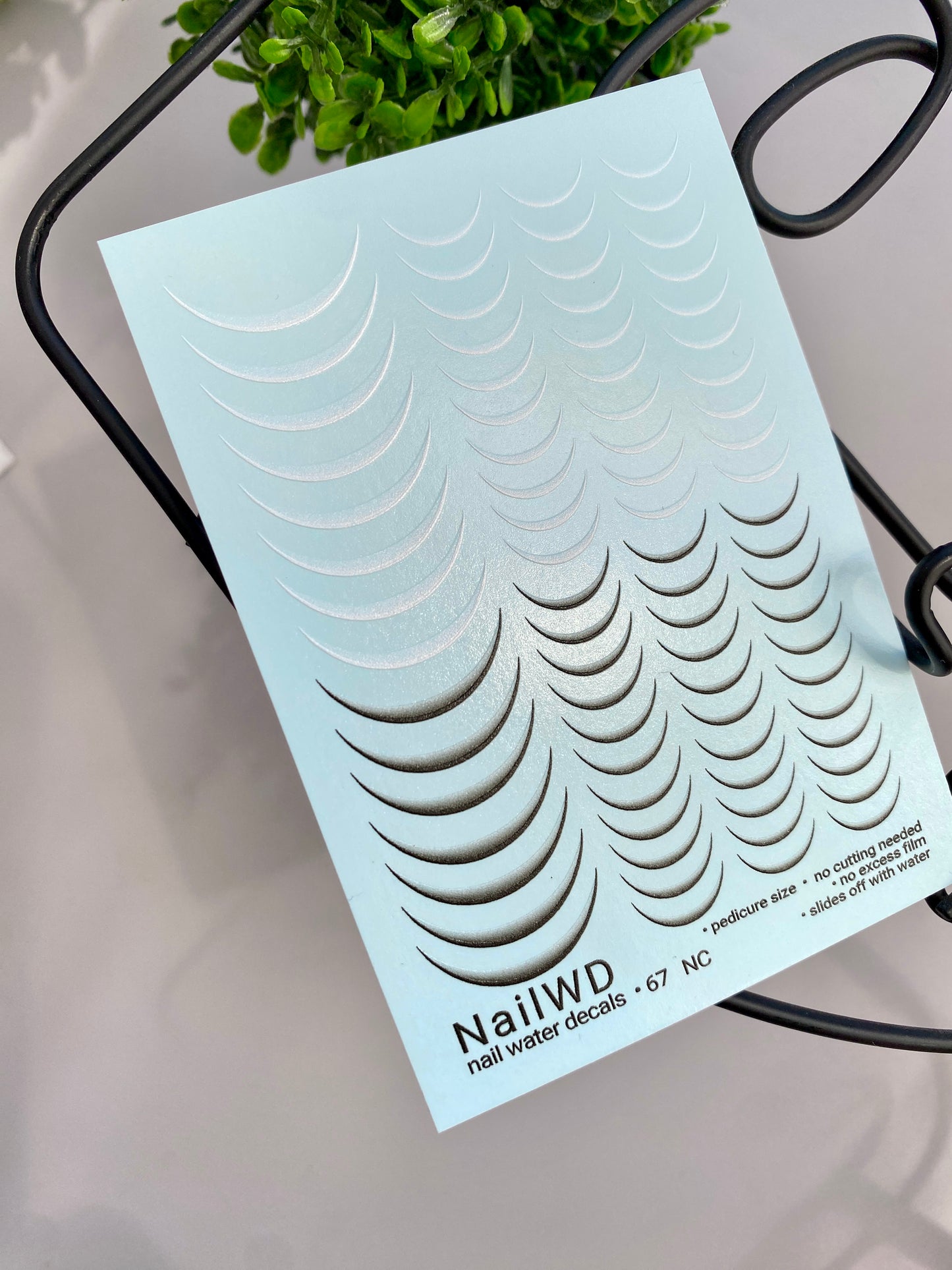 Водные наклейки для ногтей 67 NailWD | Водные слайдерные наклейки для ногтей французский маникюр | Градиент черно-белый с размером для педикюра UA Title