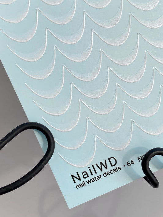 Nail Water Decal 64 NailWD | French Water Slide Nail Decals | Classic White Gradient French Tips