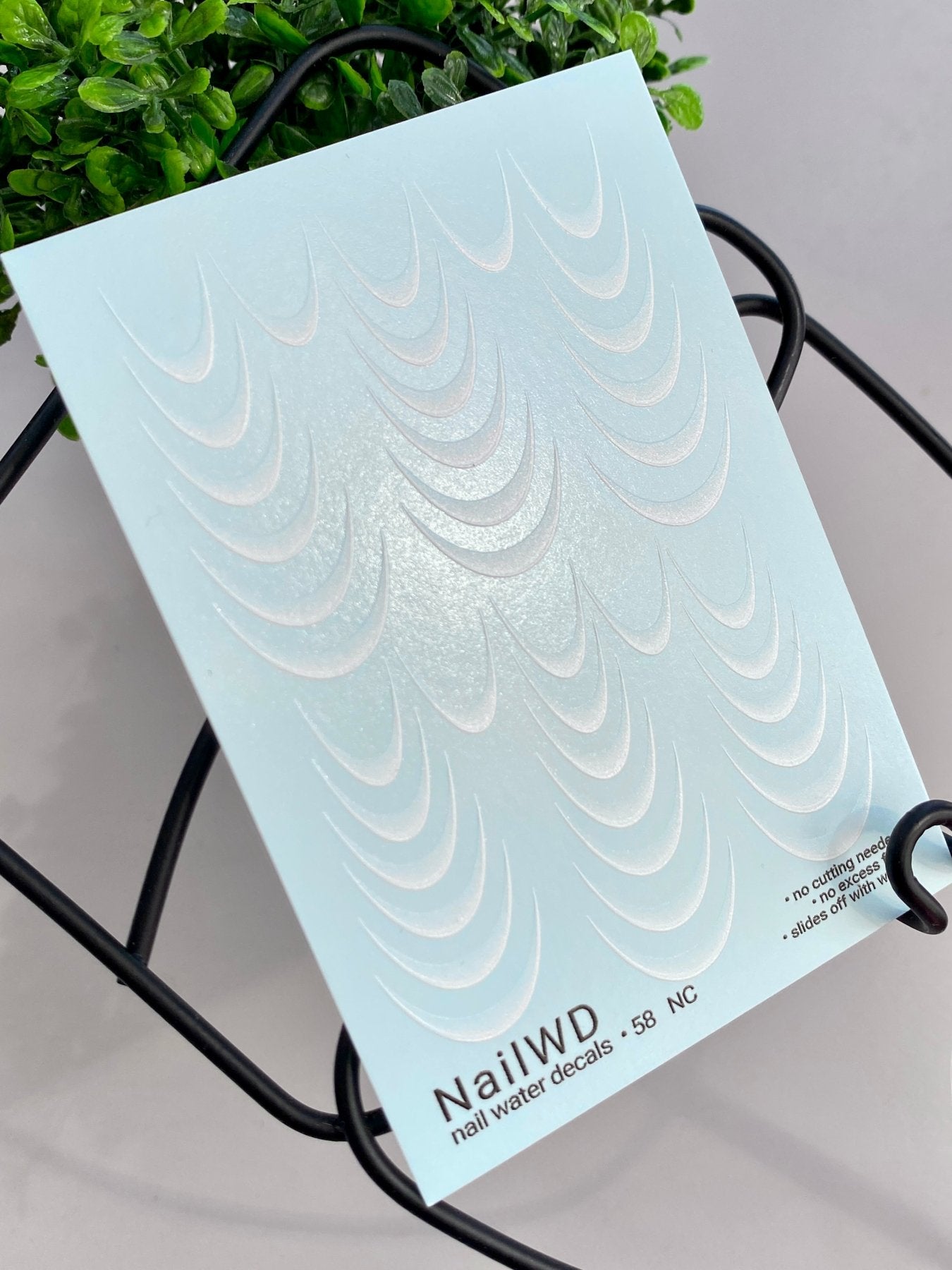Nail Water Decal 58 NailWD | French Water Slide Nail Decals | Soft White Gradient French Tips
