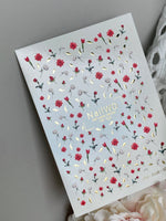 Nail Water Decal 150 Nail WD | Water Slide Nail Decals Red & White Roses | Romantic Floral Nail Art