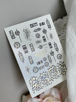 Nail Water Decal 145 NailWD | Water Slide Nail Decals Geometric Abstract | Modern Black & Gold Patterns