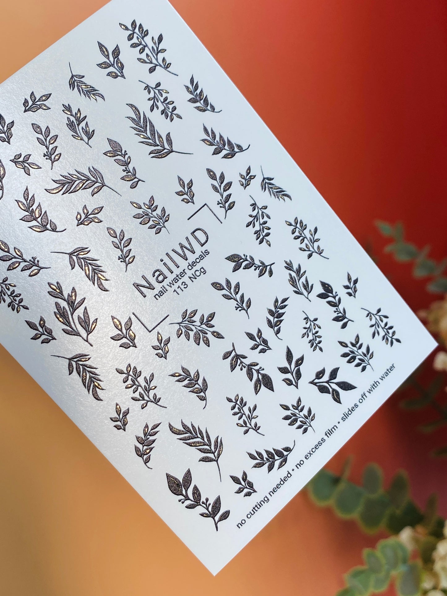 Nagel Wasserabziehbild 113 NailWD | Wasserfolien Nagelaufkleber Schwarze Äste | Minimalistisches Nageldesign