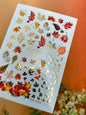 Nail Water Decal 155 Nail WD | Water Slide Nail Decals Autumn Leaves Gold & Red | Nail Water Decals Fall Leaf Design