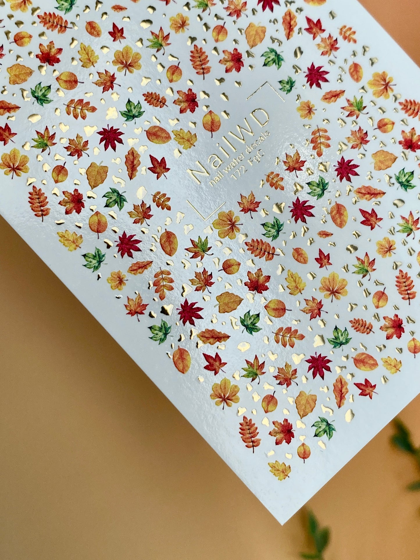 Nail Water Decal 172 Nail WD | Water Slide Nail Decals Autumn Mini Leaves | Nail Water Decals Fall Foliage Pattern