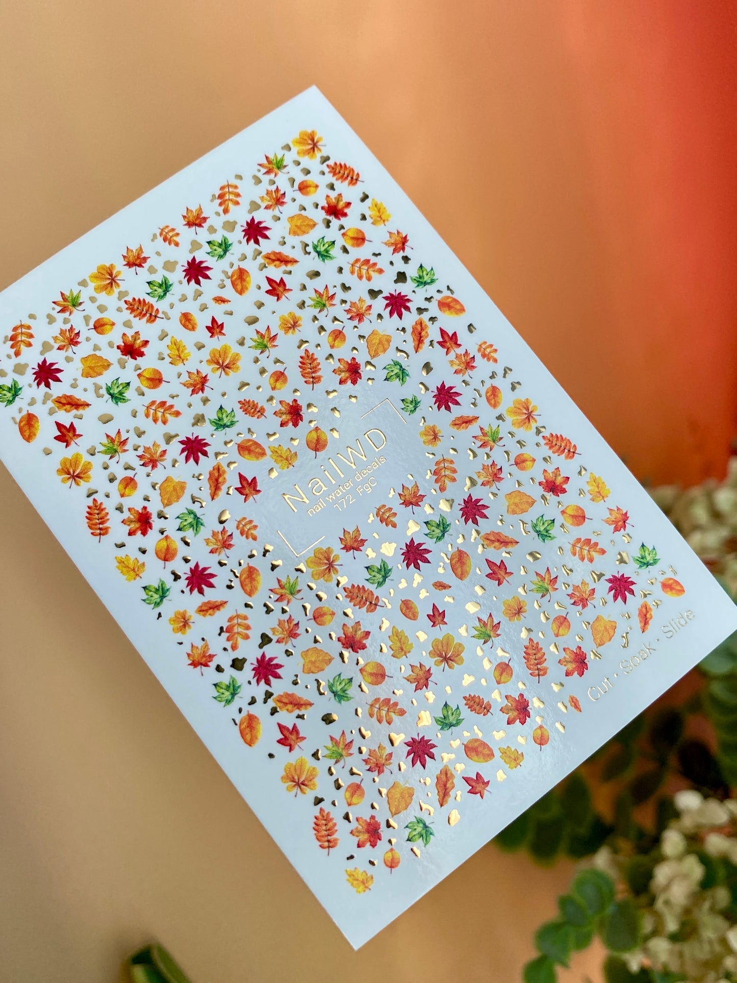 Nail Water Decal 172 Nail WD | Water Slide Nail Decals Autumn Mini Leaves | Nail Water Decals Fall Foliage Pattern