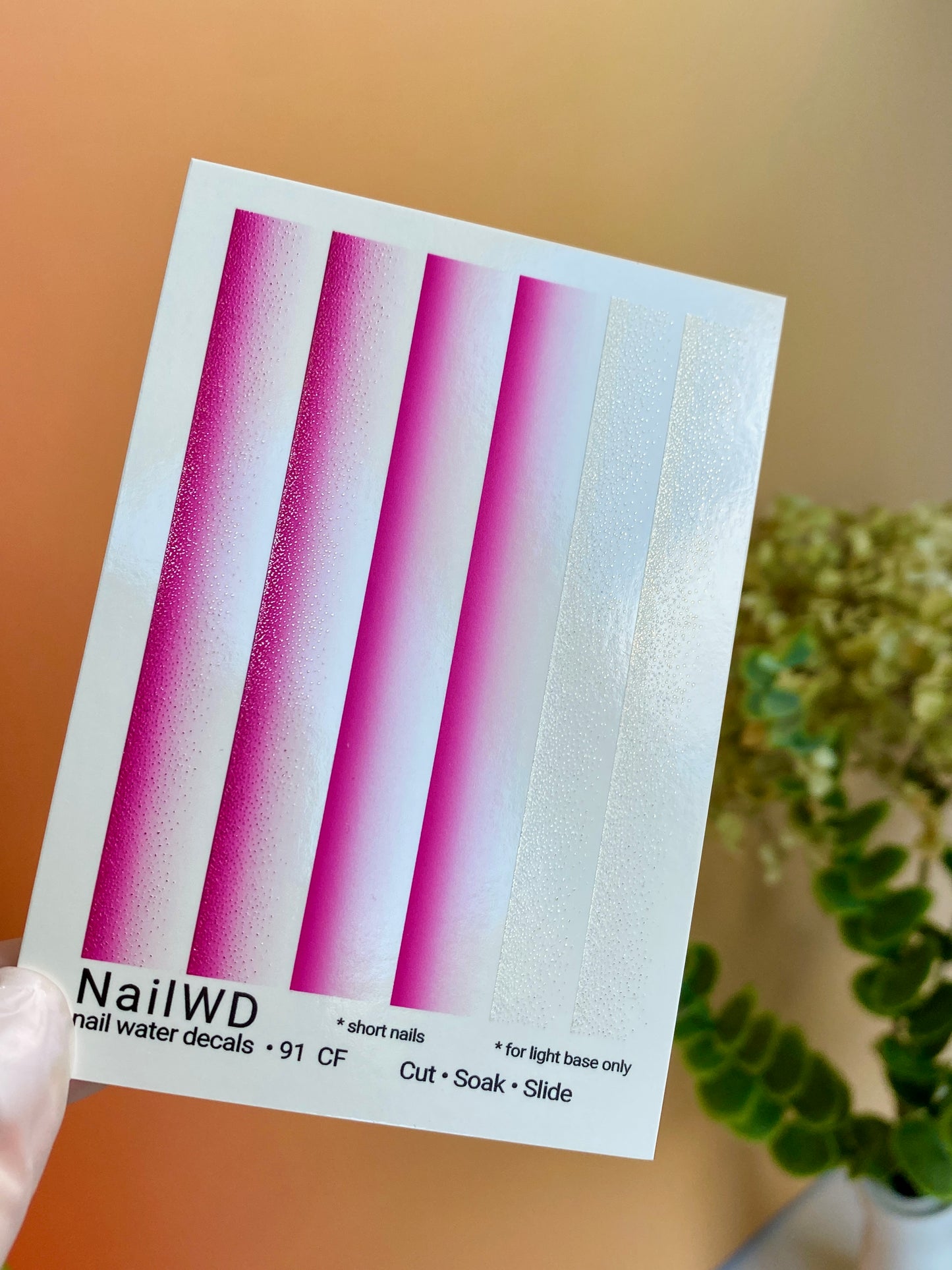 Nail Water Decal 91 NailWD | Water Slide Nail Decals Pink Ombre Gradient | French Fade Nail Art