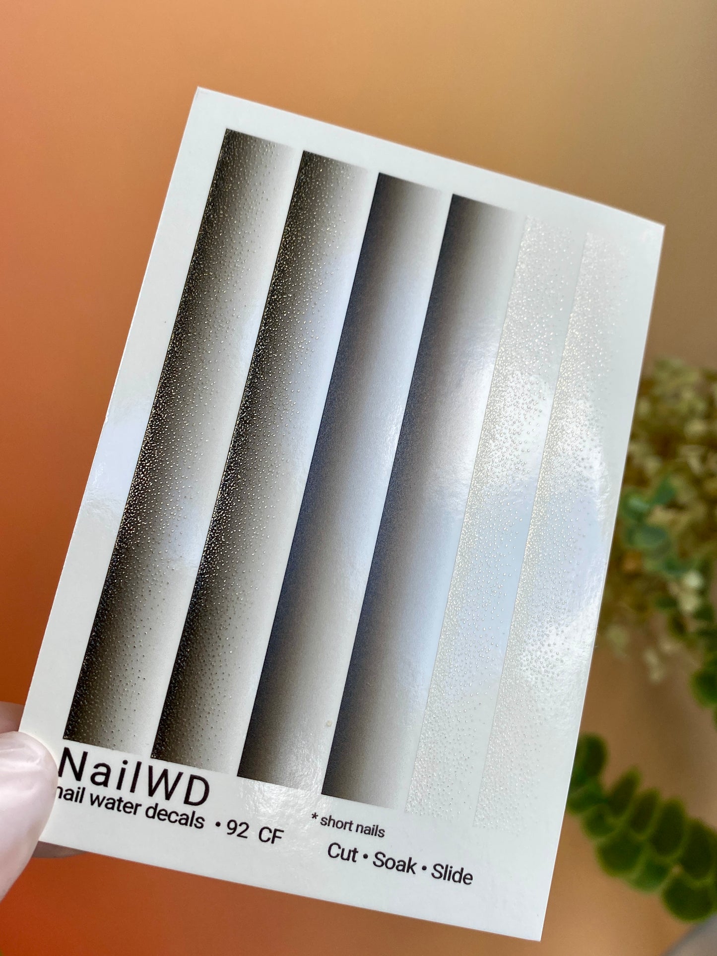 Nail Water Decal 92 NailWD | Water Slide Nail Decals Beige to Gold Gradient | Elegant Ombre French