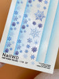Nail Water Decal 118 NailWD | Water Slide Nail Decals Blue Ombre with Snowflakes | Winter Nail Art
