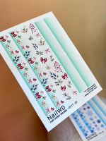 Nail Water Decal 117 NailWD | Water Slide Nail Decals Green Ombre with Christmas Berries | Festive Nail Art