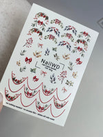 Nail Water Decal 109 NailWD | Nail Water Decals Christmas Berries | Festive Bows and Winter Nail Art