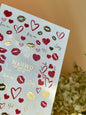 Nail Water Decal 132 NailWD | Water Slide Nail Decals Lips & Hearts | Romantic Kiss Design