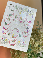 Nail Water Decal 122 NailWD | Water Slide Nail Decals Floral French | Wildflower Edge Design