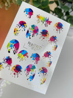 Nail Water Decal 125 NailWD | Water Slide Nail Art Color Splash | Abstract Paint Effect