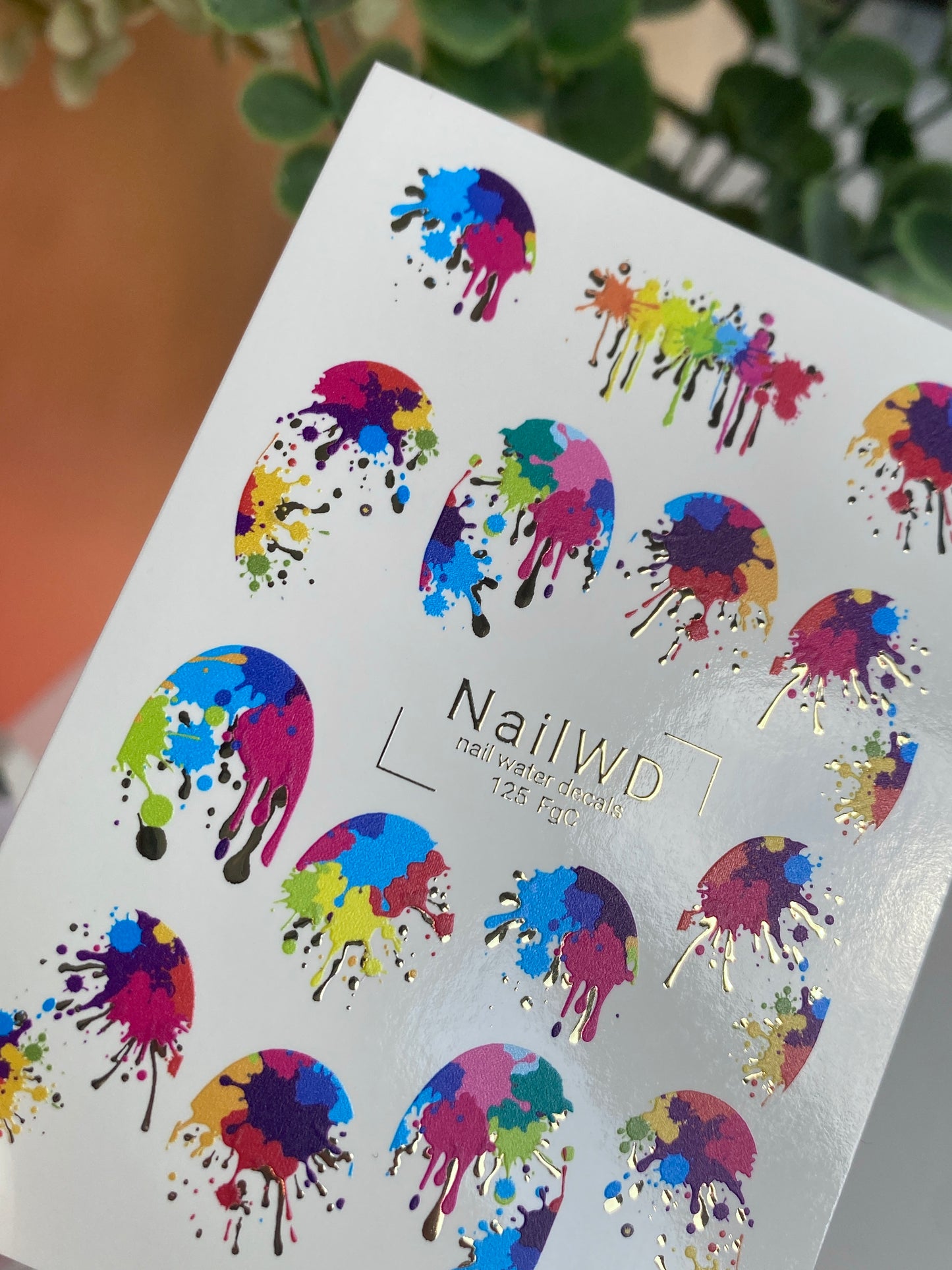 Nail Water Decal 125 NailWD | Water Slide Nail Art Color Splash | Abstract Paint Effect