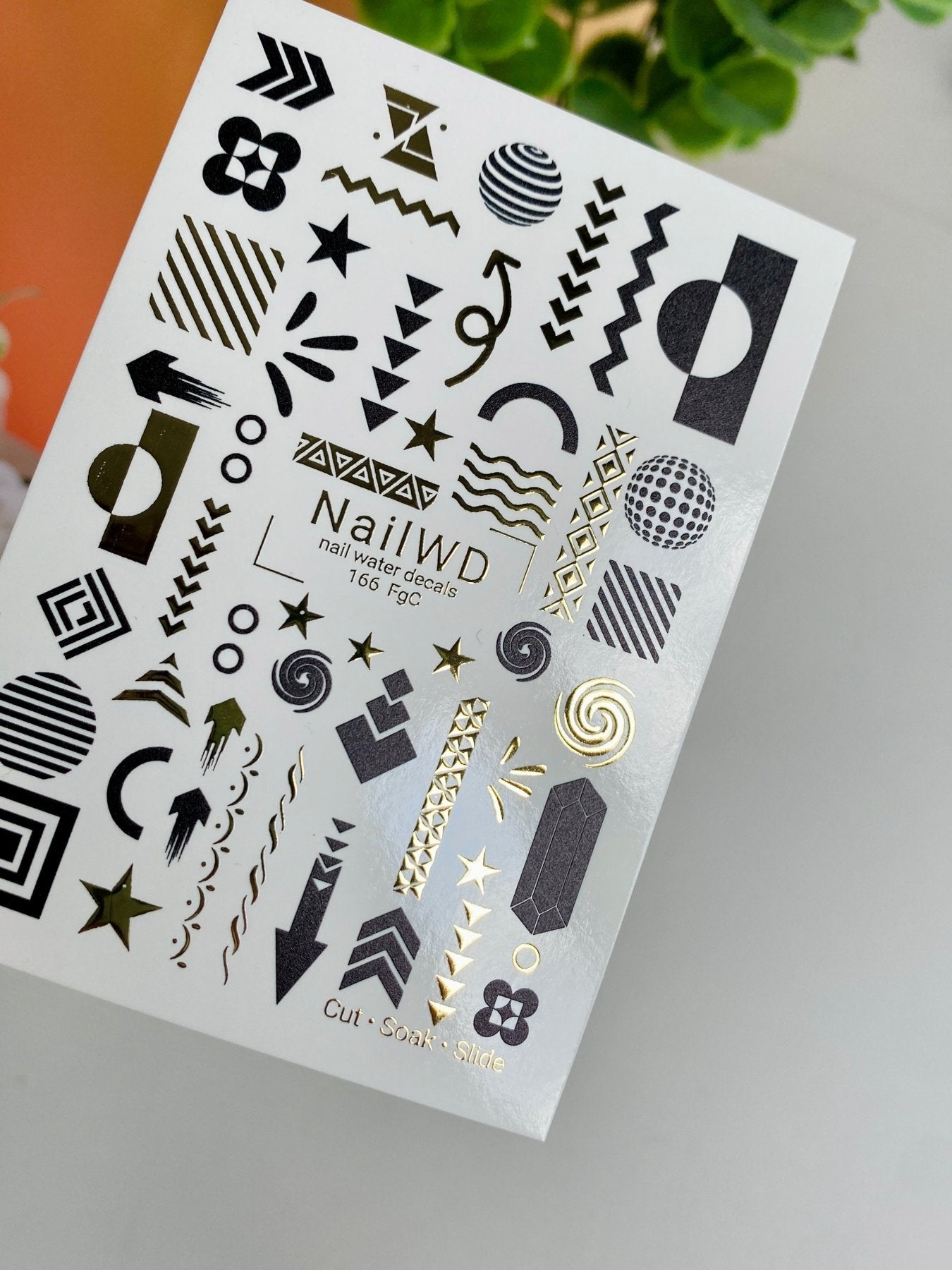Nail Water Decal 166 Nail WD | Water Slide Nail Decals Abstract Geometric Shapes | Nail Water Decals Modern Minimalist Style
