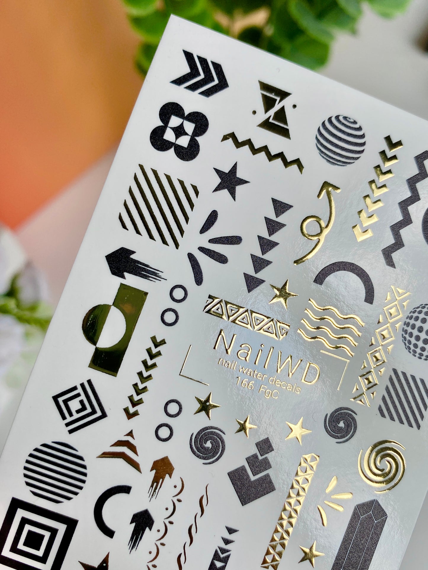 Nail Water Decal 166 Nail WD | Water Slide Nail Decals Abstract Geometric Shapes | Nail Water Decals Modern Minimalist Style