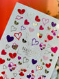 Nail Water Decal 152 Nail WD | Water Slide Nail Decals Colorful Hearts & Gold | Romantic Nail Water Decals