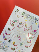 Nail Water Decal 122 NailWD | Water Slide Nail Decals Floral French | Wildflower Edge Design