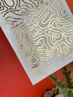 Nail Water Decal 44 NailWD | Abstract Water Slide Nail Decals | Gold Foil Liquid Line Art - UASLIDER