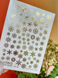 Nail Water Decal 30 NailWD | Water Slide Nail Decals Snowflakes | Gold Foil Winter Nail Art