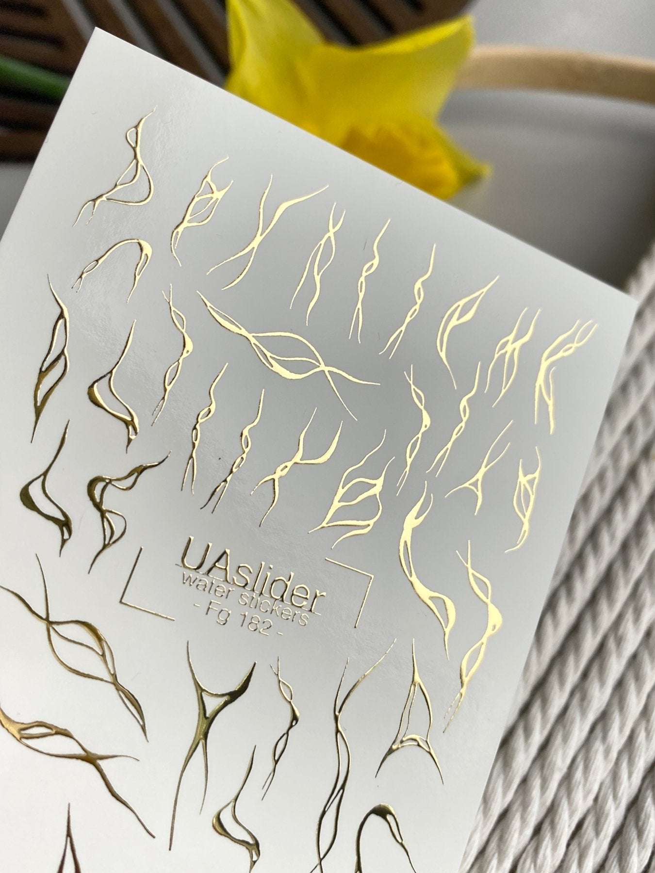 Abstract Branch Nail Decals — Gold Foil Flowing Lines | Fg - 182 - UASLIDER